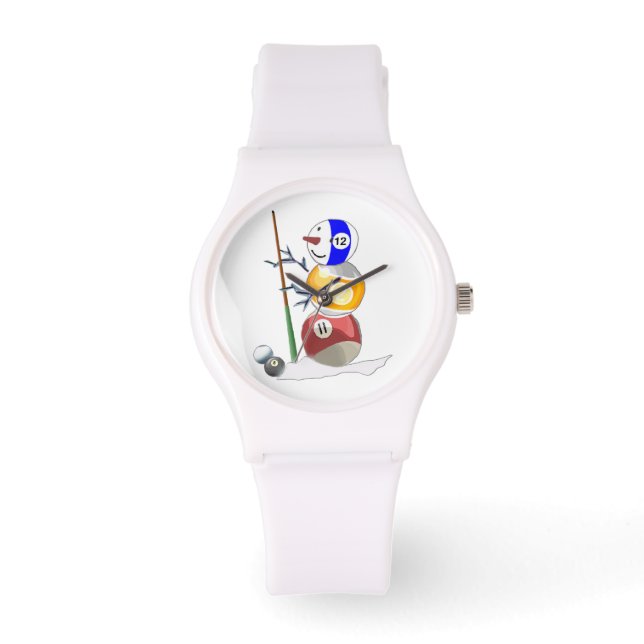 Reloj De Pulsera Billiard Ball Snowman (Anverso)