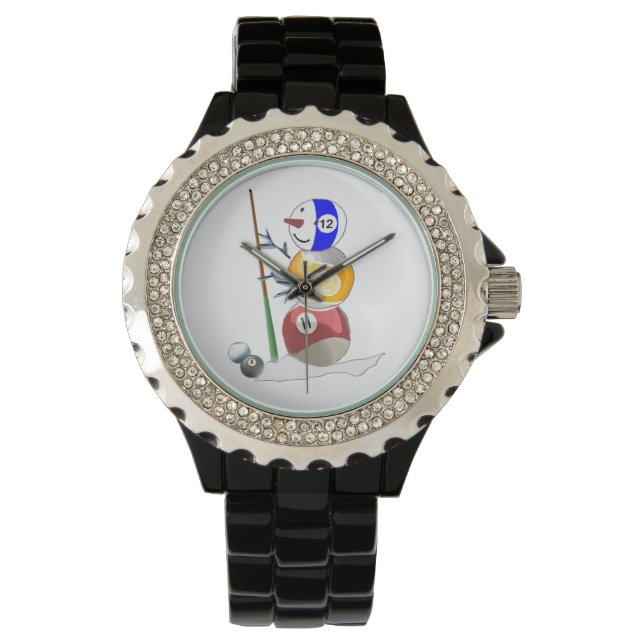 Reloj De Pulsera Billiard Ball Snowman (Anverso)