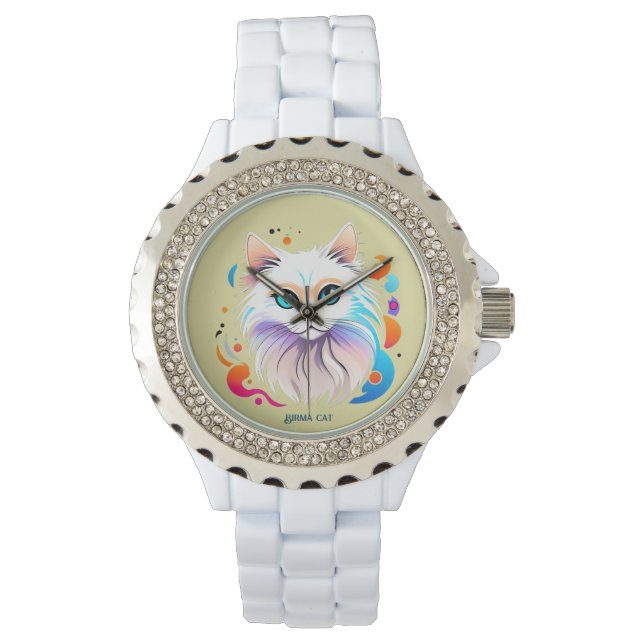 Reloj De Pulsera Birma Katze - Farbige Illustration (Anverso)