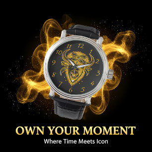 Reloj De Pulsera Bison con Bandana en arte de estilo gráfico