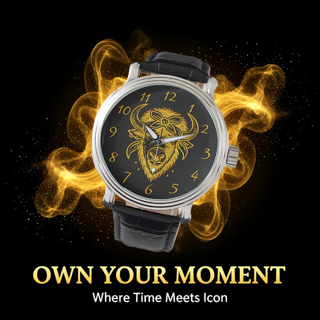 Reloj De Pulsera Bison con Bandana en arte de estilo gráfico (Subido por el creador)