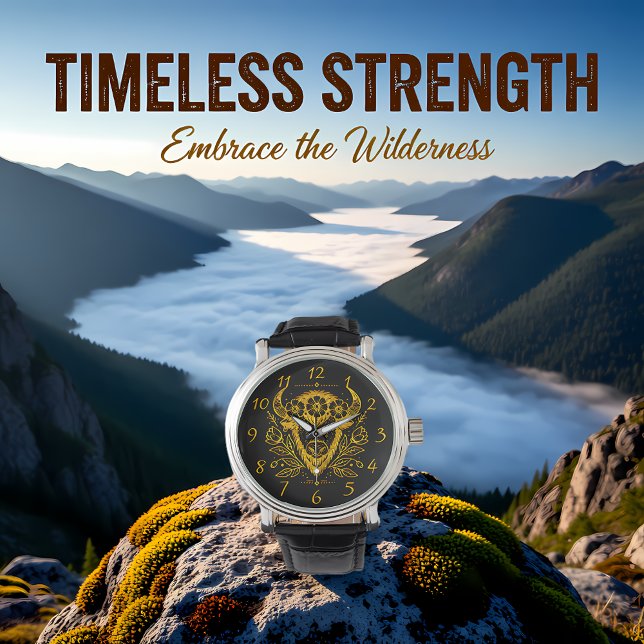 Reloj De Pulsera Bison con corona floral en diseño intrincado (Subido por el creador)