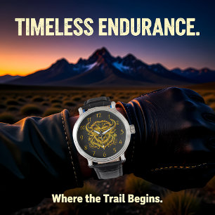 Reloj De Pulsera Bison de oro en Ilustracion de gafas de sol