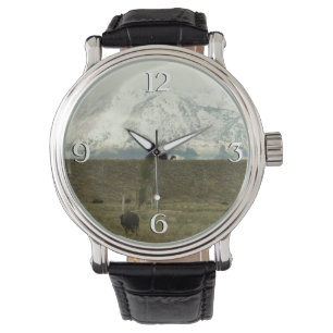Reloj De Pulsera Bison en la fotografía del parque nacional del Gra