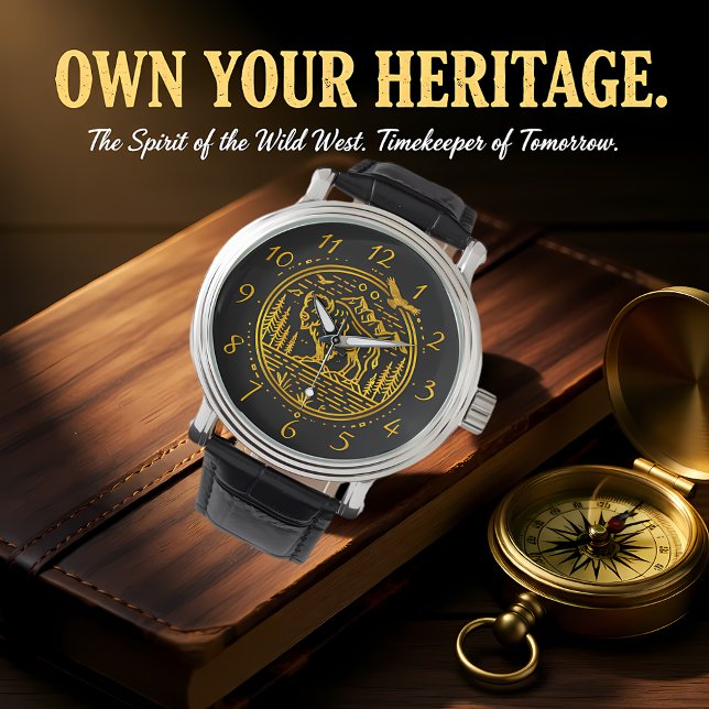 Reloj De Pulsera Bison se para majestuosamente en un paisaje natura (Subido por el creador)