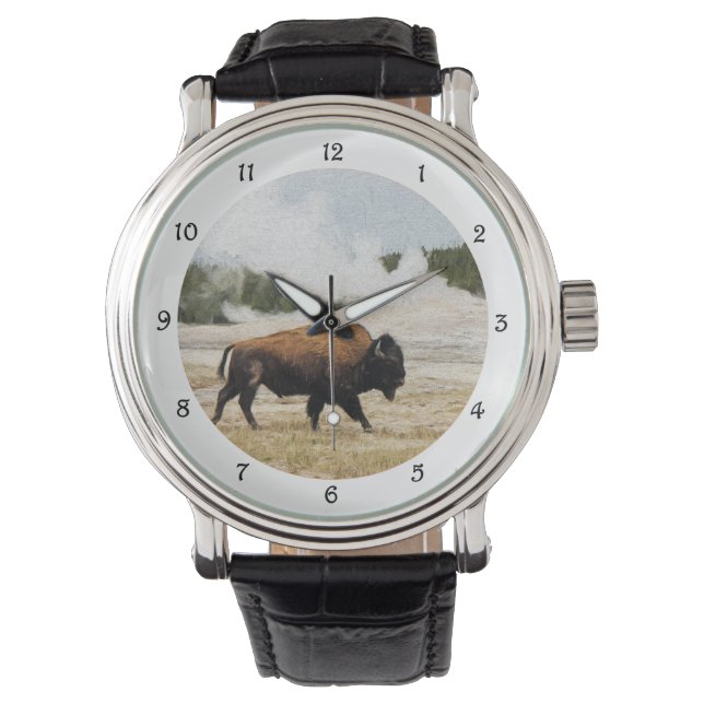 Reloj De Pulsera Bison y Old Faithful (Anverso)