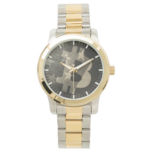 Reloj De Pulsera Bitcoin America ₿ (Vintage) Watch (Anverso)