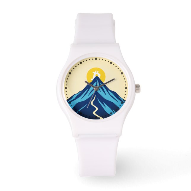 Reloj De Pulsera Bitcoin Ascendente (Estilo: Brillante) (Anverso)