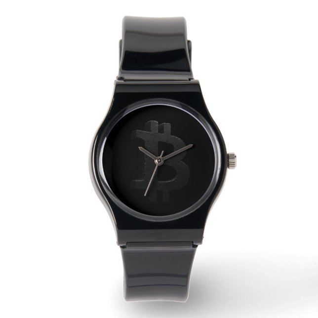 Reloj De Pulsera Bitcoin Black Rock ₿ (Anverso)