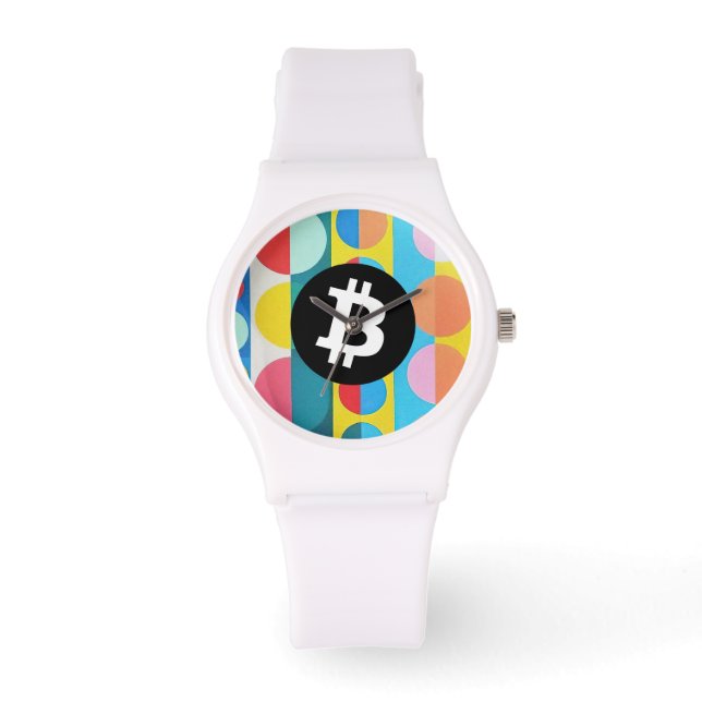 Reloj De Pulsera Bitcoin Colorido (Anverso)