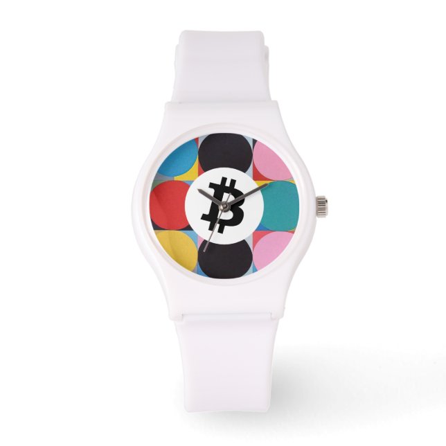 Reloj De Pulsera Bitcoin Colorido (Anverso)