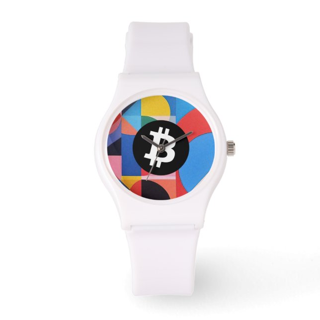 Reloj De Pulsera Bitcoin Colorido (Anverso)