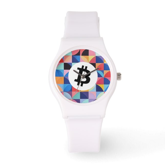 Reloj De Pulsera Bitcoin Colorido (Anverso)