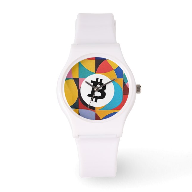 Reloj De Pulsera Bitcoin Colorido (Anverso)