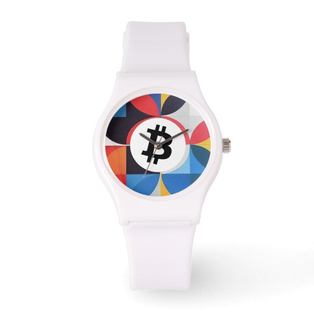 Reloj De Pulsera Bitcoin Colorido (Anverso)