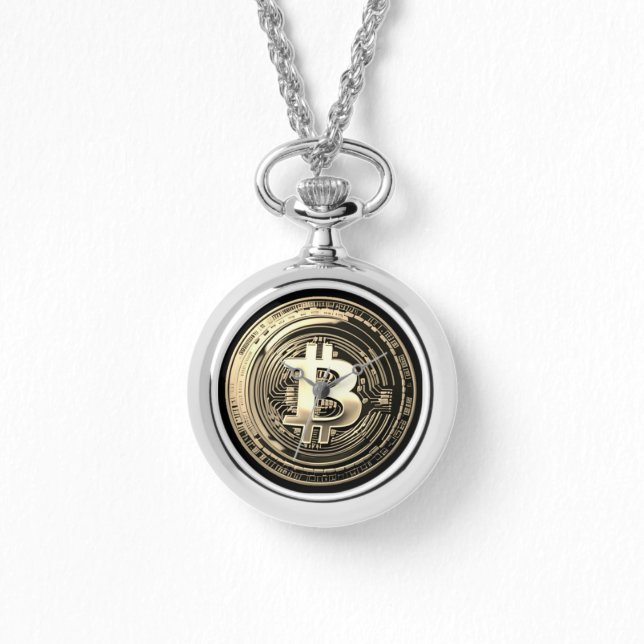 Reloj De Pulsera Bitcoin dorado (Anverso)