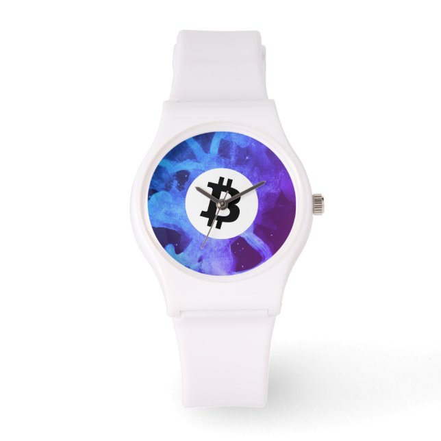 Reloj De Pulsera Bitcoin Purple Wave (Anverso)