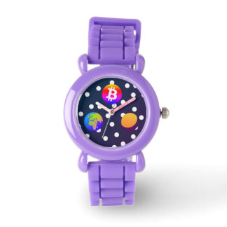 Reloj De Pulsera Bitcoin Solar Space Designer (Colorful) Watch