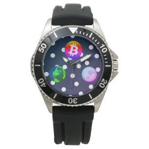 Reloj De Pulsera Bitcoin Solar System Designer (Colorful) Watch