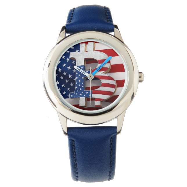 Reloj De Pulsera Bitcoin USA (Anverso)