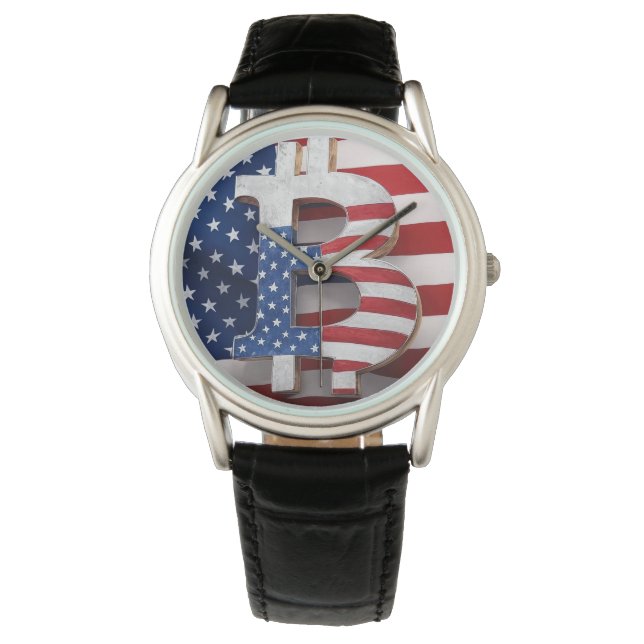 Reloj De Pulsera Bitcoin USA (Anverso)