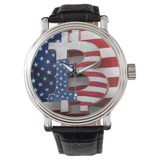 Reloj De Pulsera Bitcoin USA (Anverso)