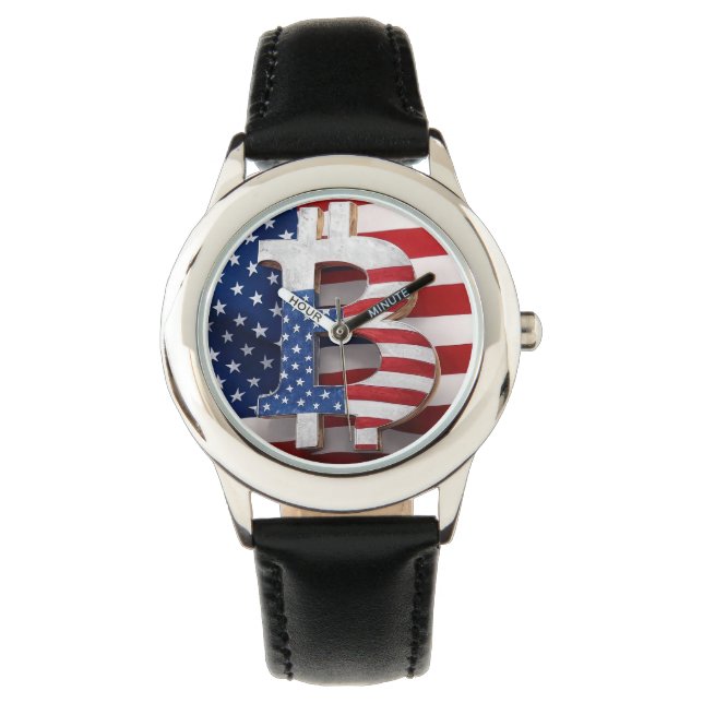 Reloj De Pulsera Bitcoin USA (Anverso)