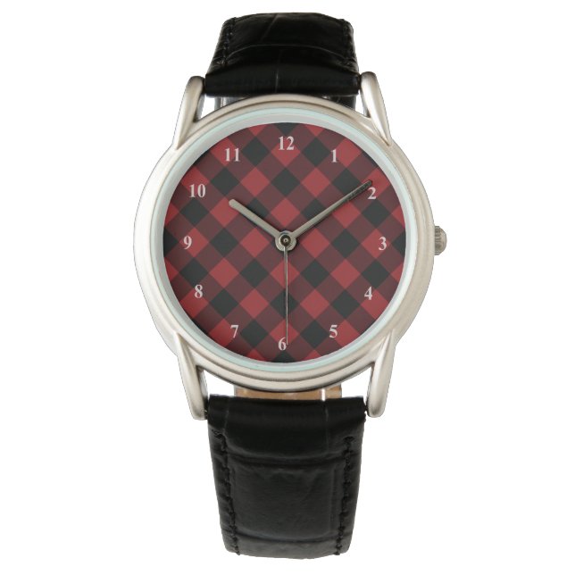 Reloj De Pulsera Black and Red Check Watch (Anverso)
