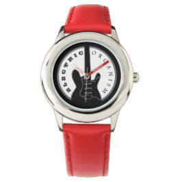 Reloj De Pulsera Black and Red Electric Rock Guitar Guay moderno