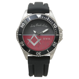 Reloj De Pulsera Black and Red Sporogram Masonic Watch