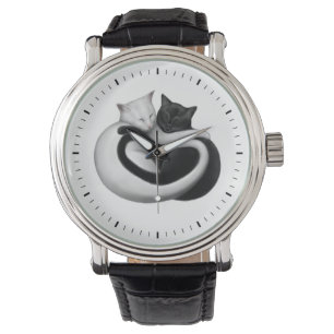 Reloj De Pulsera Black and White Love Cats Watch