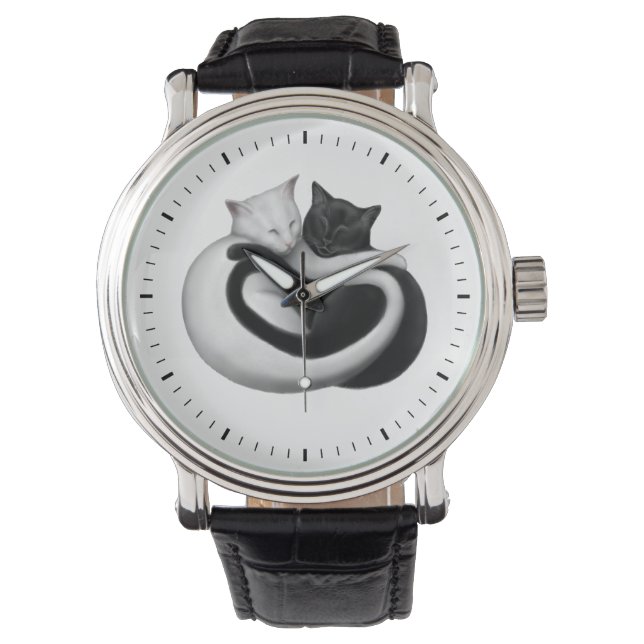 Reloj De Pulsera Black and White Love Cats Watch (Anverso)