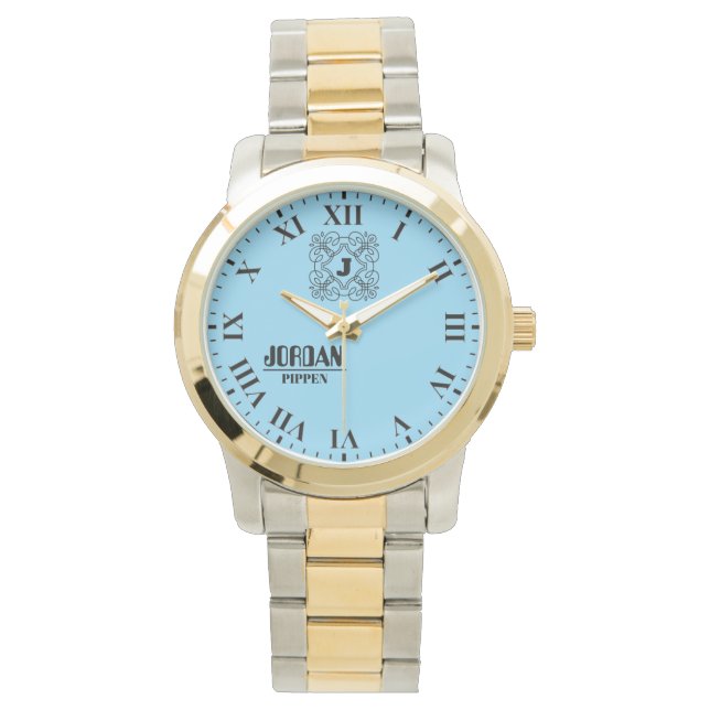 Reloj De Pulsera Black and White Monogram and Name (Anverso)