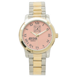 Reloj De Pulsera Black and White Monogram and Name