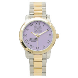 Reloj De Pulsera Black and White Monogram and Name