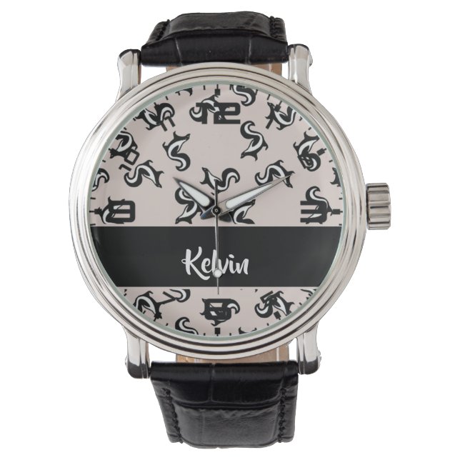 Reloj De Pulsera Black and white skunks on rose pink (Anverso)