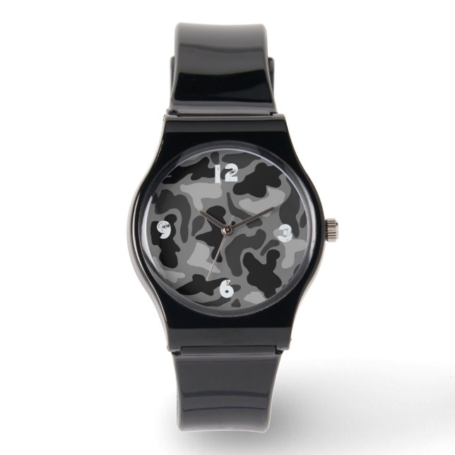 Reloj De Pulsera Black Camo Numerados Boys Watch (Anverso)