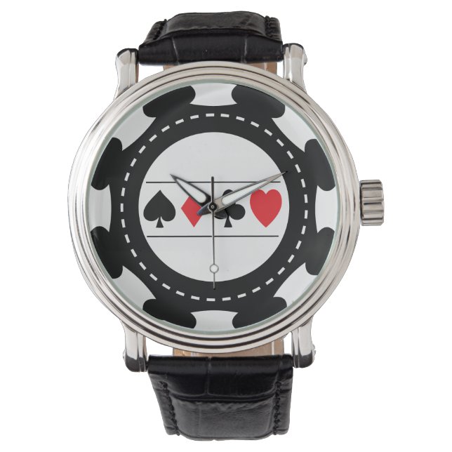 Reloj De Pulsera Black Casino Chip Watch (Anverso)