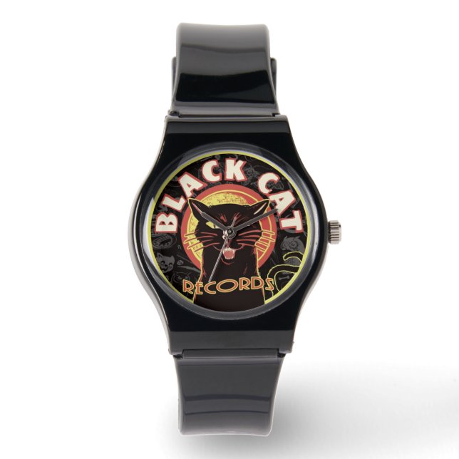 Reloj De Pulsera Black Cat Records Watch - Retro Vinyl Jazz (Unisex (Anverso)