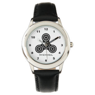 Reloj De Pulsera Black Fidget Spinner Design Kids watch