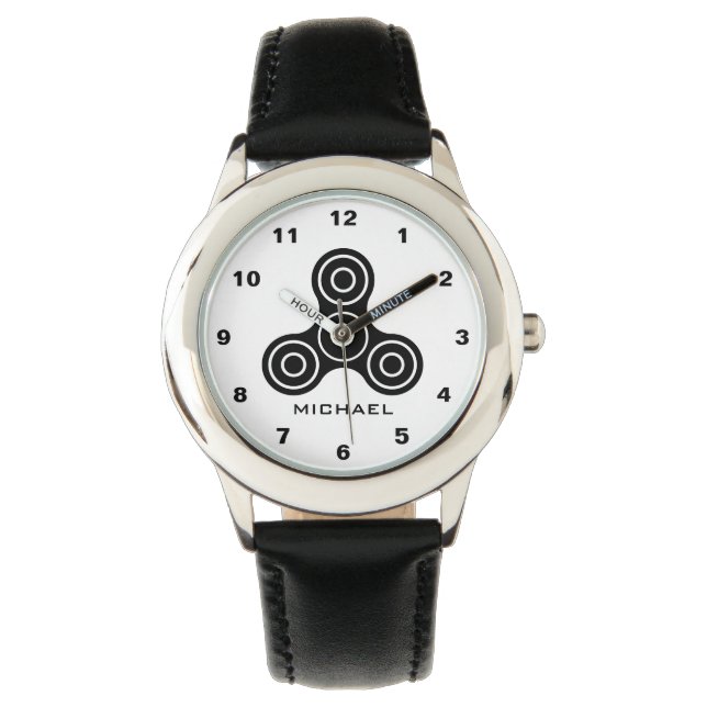 Reloj De Pulsera Black Fidget Spinner Design Kids watch (Anverso)