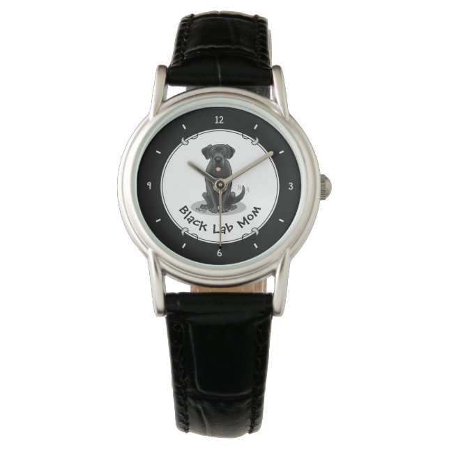 Reloj De Pulsera Black Lab Mom (Labrador Retriever Mom) (Anverso)