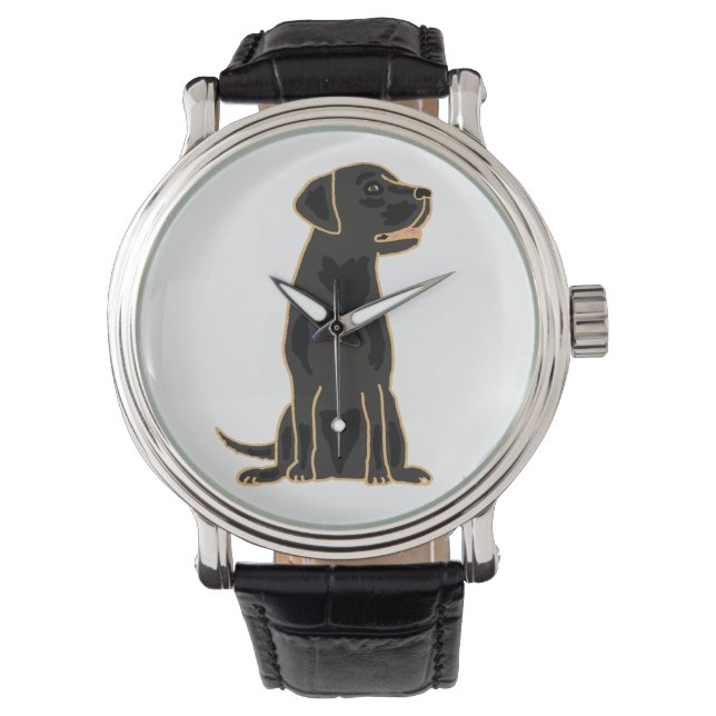 Reloj De Pulsera Black Labrador Retriever Art Watch (Anverso)