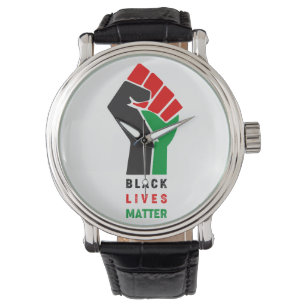 Reloj De Pulsera Black Lives Matter levantó el primer símbolo Afric