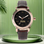 Reloj De Pulsera Black Monogrammed Gold and Silver Tone Personaliz<br><div class="desc">Black Monogrammed Gold and Silver Tone Personalized Personalized, unisex, and custom-made black and silver-tone metallic wristwatch. Simply add initials. Go ahead and create a wonderful personalized watch for the special men and women in your life—mom, dad, girlfriend, boyfriend, wife, husband, sister, brother, grandma, grandpa, fiancée, fiancée. Makes a great personalized...</div>