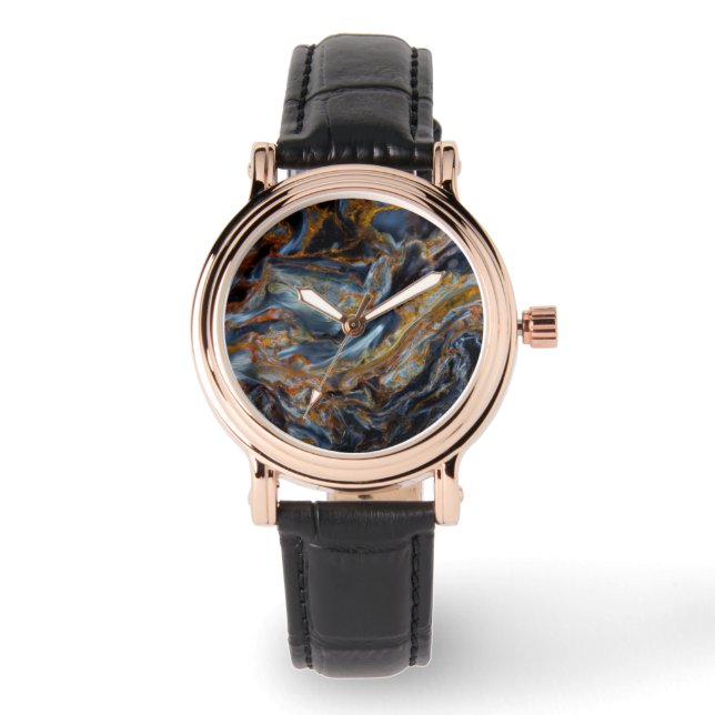 Reloj De Pulsera Black Mottled Pietersite (Anverso)