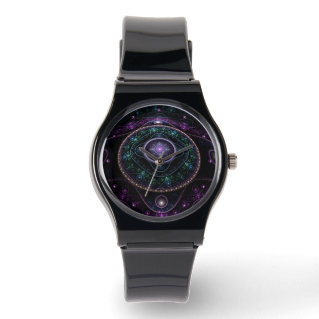 Reloj De Pulsera Black Purple Verde azulada Glow Magic Sphere (Anverso)