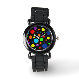 Reloj De Pulsera Black Rainbow Spots Watch (Child)