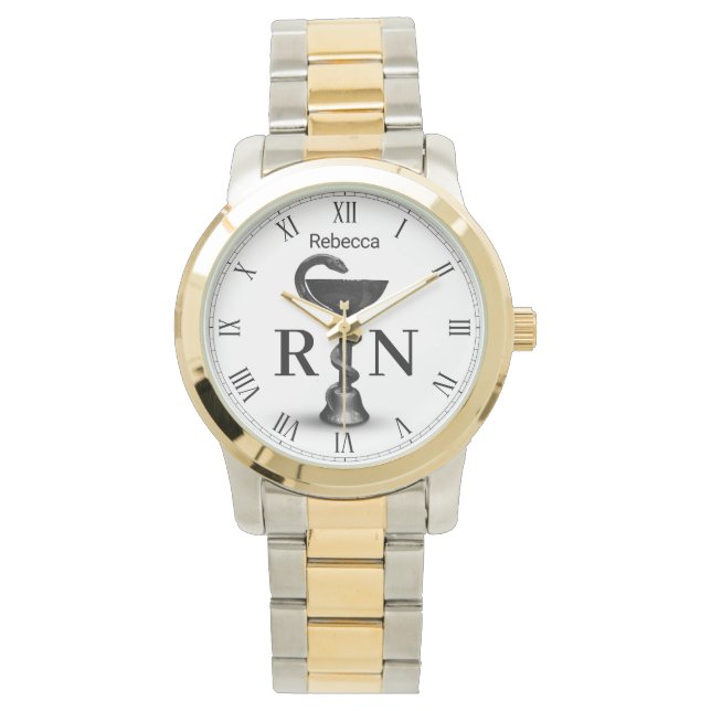 Reloj De Pulsera Black Snake Bowl Hygieia Médica Enfermera Blanca R (Anverso)