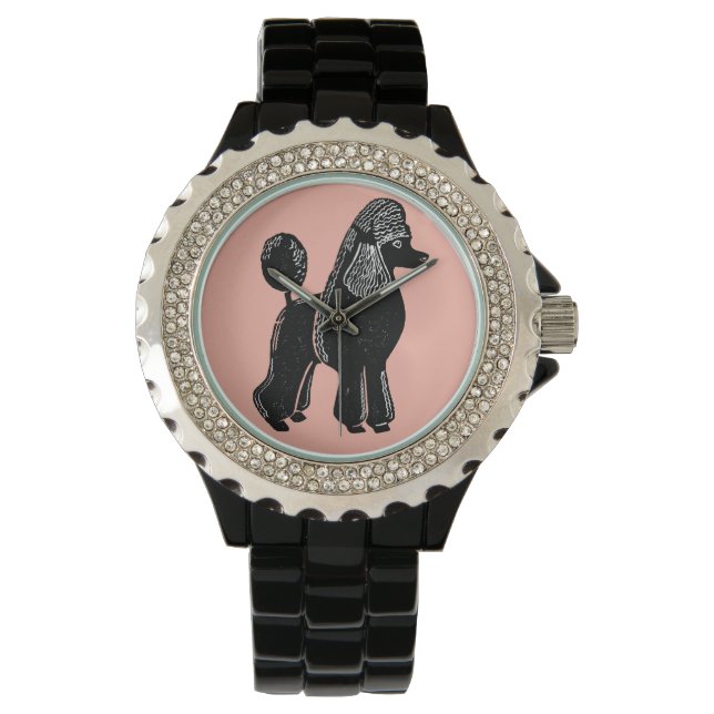 Reloj De Pulsera Black Standard Poodle Women's Wristwatch (Anverso)